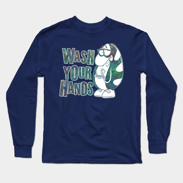 Wash Your Hands (Color) Long Sleeve T-Shirt by InsomniackDesigns